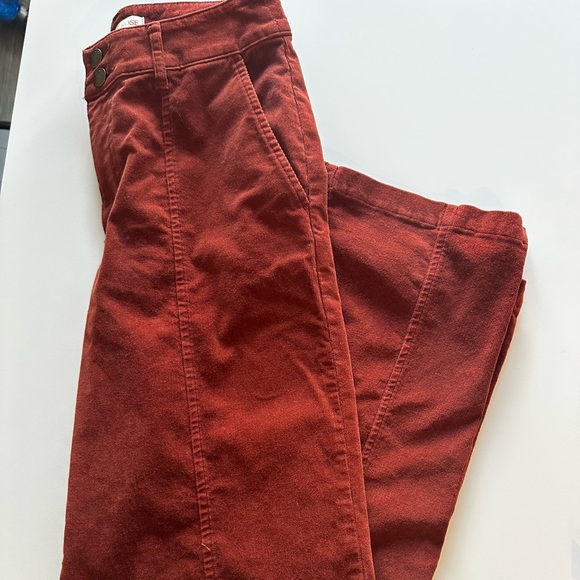 Women's High-Rise Wide Leg Corduroy Pants | Burnt Orange | Knox Rose | Size 6 - Picture 10 of 11